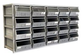Scaffalatura o cassettiera usata per cassette in metallo
