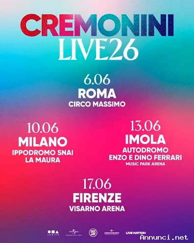 Cesare Cremonini biglietti PIT Ippodromo SNAI La Maura Milano 10 giugno 2026