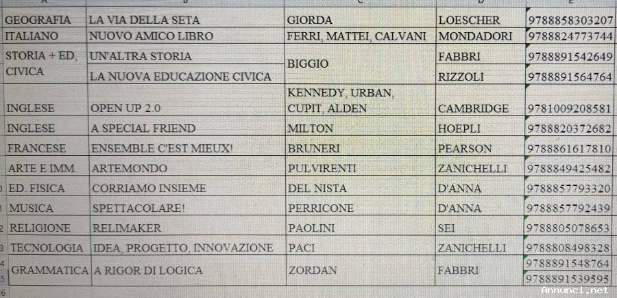Libri di 1°, 2° e 3° media a metà prezzo