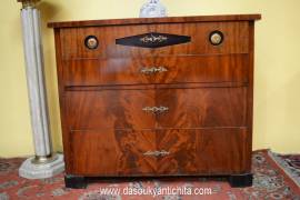 Antico comò con piano di scrittura stile Biedermeier