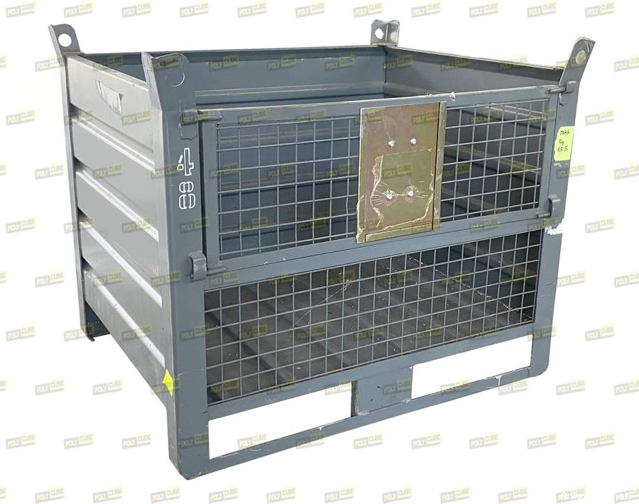 Contenitori metallici in lamiera e rete con slitte