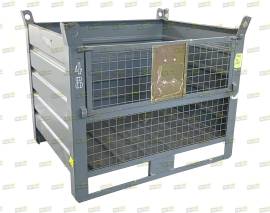 Contenitori metallici in lamiera e rete con slitte
