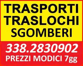 TRASPORTI SGOMBERI TRASLOCHI SMALTIMENTO ARREDI PREZZI ECONOMICI 7 GIORNI SU 7