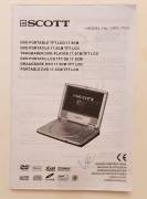 Manuale di istruzioni DVD portatile Scott 17.5 cm. TFT LCDmodello n°.DPX i705 in diverse lingue
