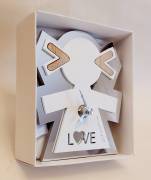 Orologio Bimba Love Claraluna in resina decorazioni legno e specchio nuovo con scatola Orologio Bimba Love Claraluna in resina decorazioni legno e specchio nuovo con scatola