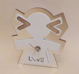 Orologio Bimba Love Claraluna in resina decorazioni legno e specchio nuovo con scatola Orologio Bimba Love Claraluna in resina decorazioni legno e specchio nuovo con scatola