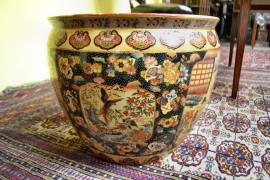 Vaso cachepot in porcellana stile Satsuma degli anni 80