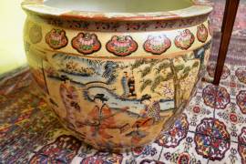Vaso cachepot in porcellana stile Satsuma degli anni 80