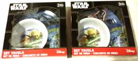 2 Star Wars Set Pranzo 6 pz. Disney in Melamina lavabile in lavastoviglie nuovo