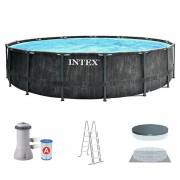 Intex 26742 Piscina Greywood Prism Frame Set Ø457x122cm Pompa Scaletta Copertura