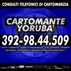 Yorubà effettua consulti di Cartomanzia tutti i giorni dalle ore 9 alle 21