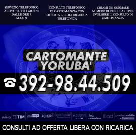 Yorubà effettua consulti di Cartomanzia tutti i giorni dalle ore 9 alle 21