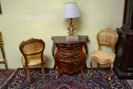 Coppia di sedie-poltroncine dorate stile Luigi XV
