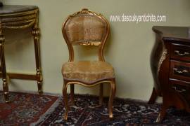 Coppia di sedie-poltroncine dorate stile Luigi XV