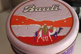 Scatola latta Natalizia re magi Bauli Panettone vintage da collezione TIN BOX