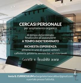 CERCASI PERSONALE per BAR GELATERIA