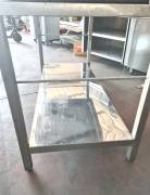 TAVOLO INOX CON PIANO IN GRANITO USATO 
