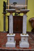 Coppia di colonne in marmo bianco stile Impero