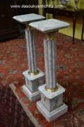 Coppia di colonne in marmo bianco stile Impero