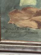 Dipinto olio su tela del XX secolo composizione floreale