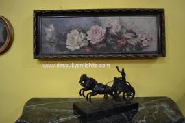 Dipinto olio su tela del XX secolo composizione floreale