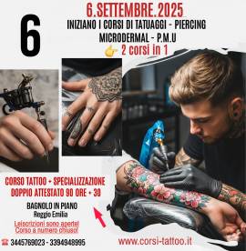 6.SETTEMBRE.2025 Iniziano I Corsi di Tatuaggi Piercing Microdermal P.M.U 