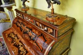 Secretaire- scrittoio a ribalta stile Luigi XV intarsiata