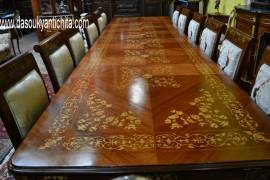 Tavolo da pranzo-riunioni stile inglese Vittoriano allungabile fino a 423 cm.