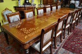 Tavolo da pranzo-riunioni stile inglese Vittoriano allungabile fino a 423 cm.