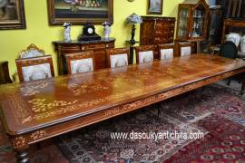 Tavolo da pranzo-riunioni stile inglese Vittoriano allungabile fino a 423 cm.