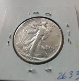 Lot 5 Half Dollar Walking Liberty tutti 1943 Argento