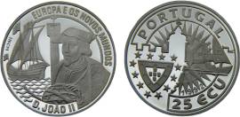 25 ECU 1992 Proof PORTUGAL D.JOAO II EUROPA E OS NOVOS MUNDOS Silver PF