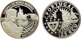 25 ECU 1992 Proof PORTUGAL D.JOAO II EUROPA E OS NOVOS MUNDOS Silver PF