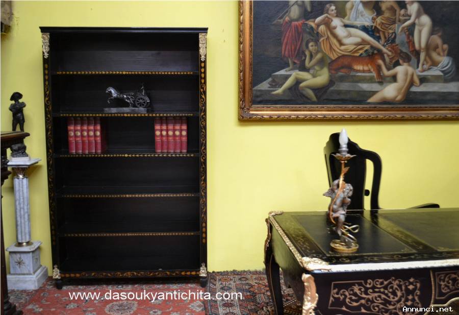 Libreria a giorno stile Napoleone III ebanizzata