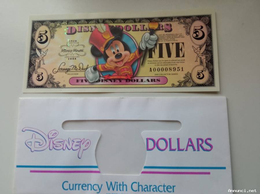 2008 $5 dollaro Disney Topolino ca. 1955 80° anniversario