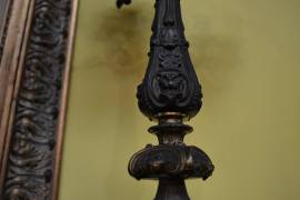 Antica coppia di candelabri in bronzo