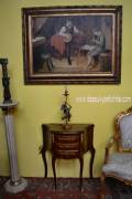 Comodino-tavolino stile Luigi XV a tre cassetti