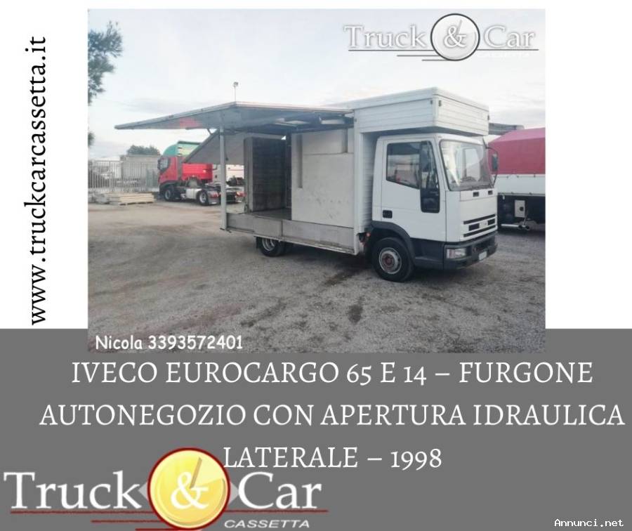 RIF.404 IVECO EUROCARGO 65 E 14 – FURGONE AUTONEGOZIO CON APERTURA IDRAULICA LATERALE – 1998