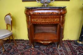 Servante mezzo giro con piano in marmo concavo stile Luigi XV
