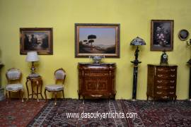 Servante mezzo giro con piano in marmo concavo stile Luigi XV