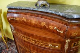 Servante mezzo giro con piano in marmo concavo stile Luigi XV