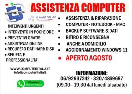 ASSISTENZA COMPUTER ROMA APERTO AGOSTO SABATO € 50