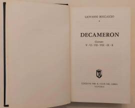 Decameron Vol.II. Giornate V, VI, VII, VIII, IX, X di Giovanni Boccaccio Ed. Il Club Del Libro, 1958 Decameron Vol.II. Giornate V, VI, VII, VIII, IX, X di Giovanni Boccaccio Ed. Il Club Del Libro, 1958
