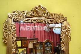 Specchiera dorata da terra alta 224 cm. stile Luigi XV Barocco Specchiera dorata da terra alta 224 cm. stile Luigi XV Barocco
