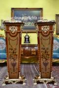 Coppia di colonne-piedistalli  intarsiate stile Impero