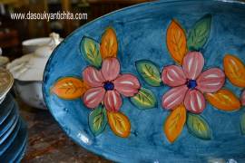 Vassoio ovale in ceramica anni 60 firmato La Vietrese Italy