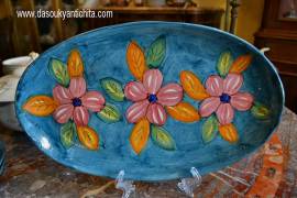 Vassoio ovale in ceramica anni 60 firmato La Vietrese Italy