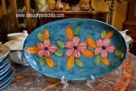 Vassoio ovale in ceramica anni 60 firmato La Vietrese Italy