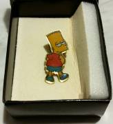 Spilla in metallo smaltato Bart Simpson 30mm.(cartone animato Simpson)  con scatola 