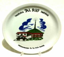 Piatto in porcellana Maxima: Trattoria Al Rio Taverna - Fontanafredda - PD nuovo